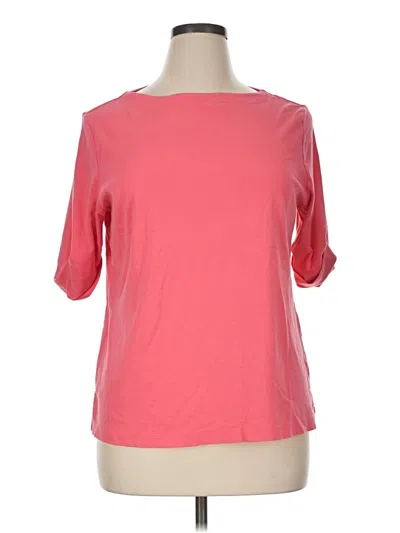 Pre-owned Karen Scott 3/4 Sleeve T-shirt In Pink