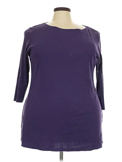 Pre-owned Karen Scott 3/4 Sleeve T-shirt In Purple