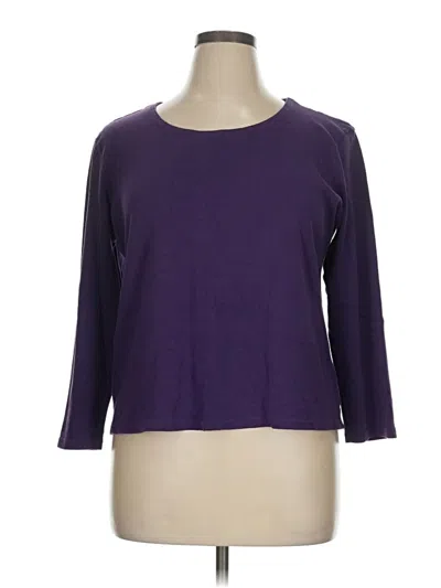 Pre-owned Karen Scott 3/4 Sleeve T-shirt In Purple