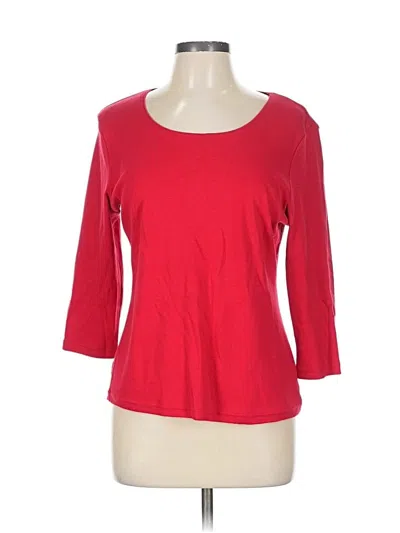 Pre-owned Karen Scott 3/4 Sleeve T-shirt In Red