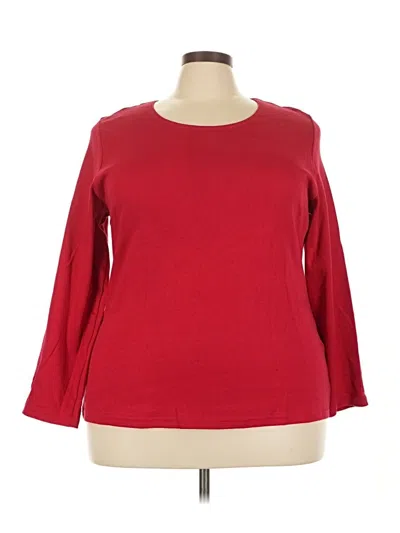 Pre-owned Karen Scott 3/4 Sleeve T-shirt In Red