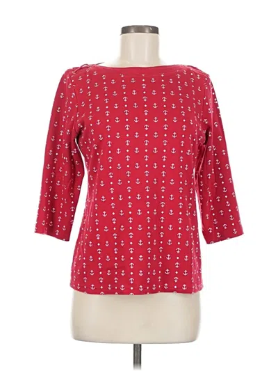 Pre-owned Karen Scott 3/4 Sleeve T-shirt In Red