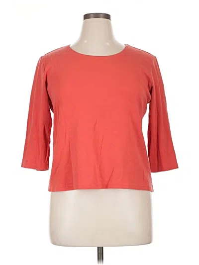 Pre-owned Karen Scott 3/4 Sleeve T-shirt In Red