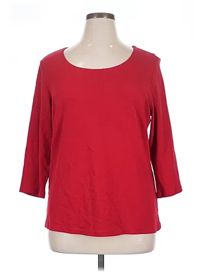 Pre-owned Karen Scott 3/4 Sleeve T-shirt In Red