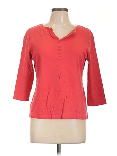 Pre-owned Karen Scott 3/4 Sleeve T-shirt In Red