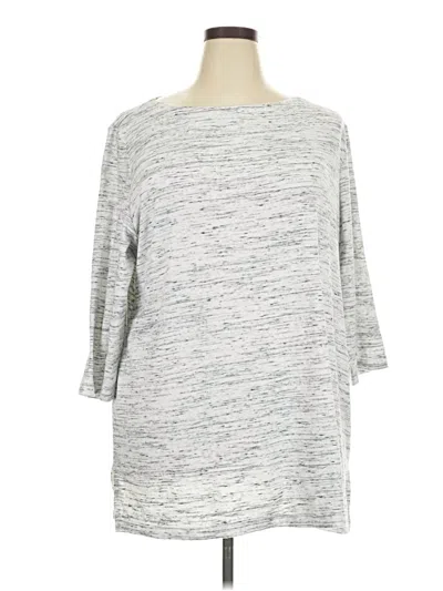 Pre-owned Karen Scott 3/4 Sleeve T-shirt In Silver