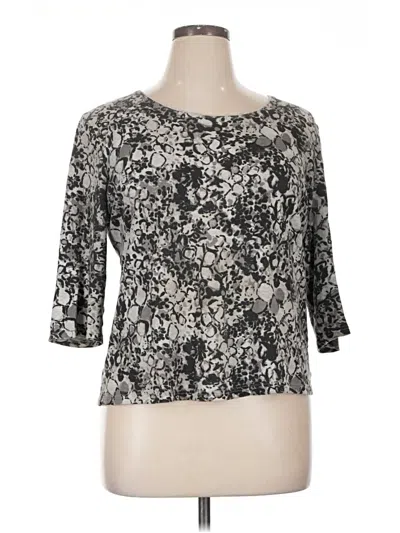 Pre-owned Karen Scott 3/4 Sleeve T-shirt In Silver