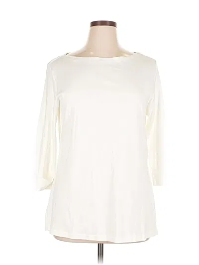 Pre-owned Karen Scott 3/4 Sleeve T-shirt In White