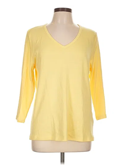 Pre-owned Karen Scott 3/4 Sleeve T-shirt In Yellow