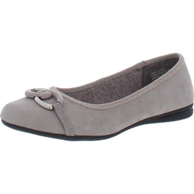 Karen Scott Amandaa Womens Chain Slip-on Ballet Flats In Gray