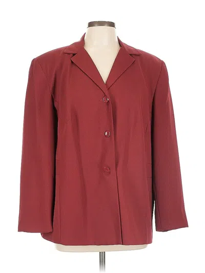 Pre-owned Karen Scott Blazer Jacket In Burgundy