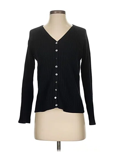 Pre-owned Karen Scott Cardigan Sweater In Black