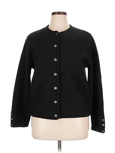 Pre-owned Karen Scott Cardigan Sweater In Black