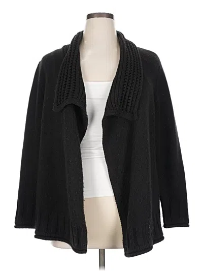 Pre-owned Karen Scott Cardigan Sweater In Black