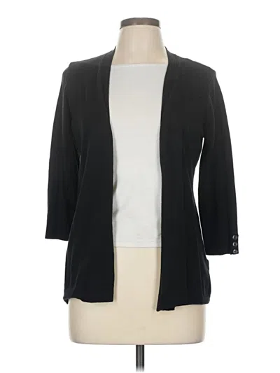 Pre-owned Karen Scott Cardigan Sweater In Black