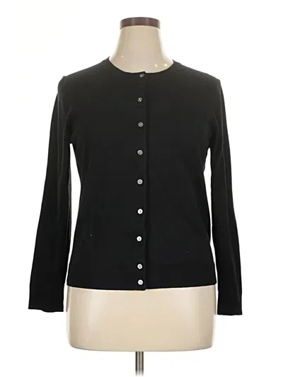Pre-owned Karen Scott Cardigan Sweater In Black