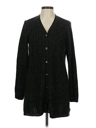 Pre-owned Karen Scott Cardigan Sweater In Black