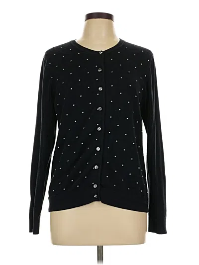 Pre-owned Karen Scott Cardigan Sweater In Black