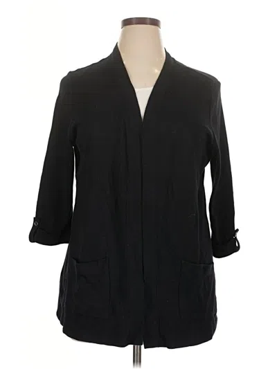 Pre-owned Karen Scott Cardigan Sweater In Black