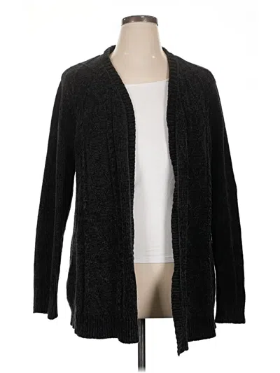 Pre-owned Karen Scott Cardigan Sweater In Black