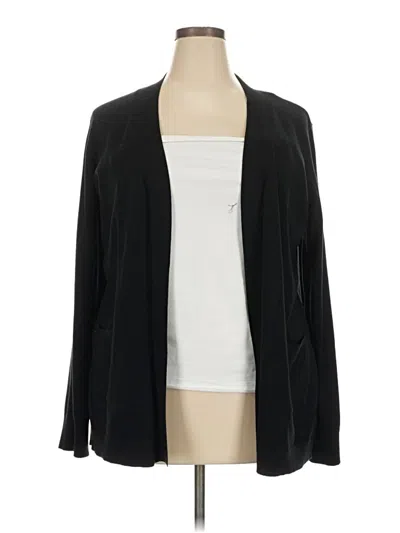 Pre-owned Karen Scott Cardigan Sweater In Black