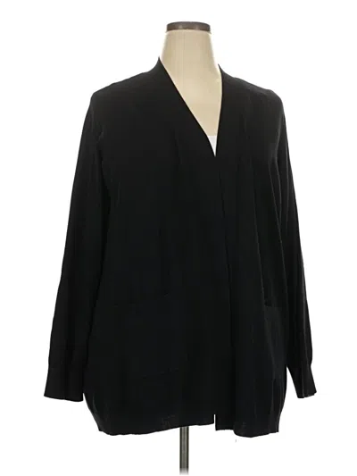 Pre-owned Karen Scott Cardigan Sweater In Black