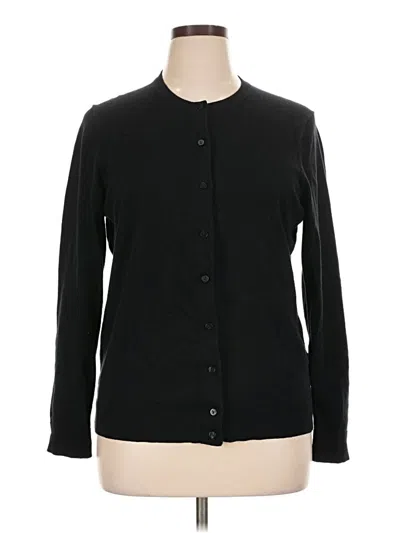Pre-owned Karen Scott Cardigan Sweater In Black