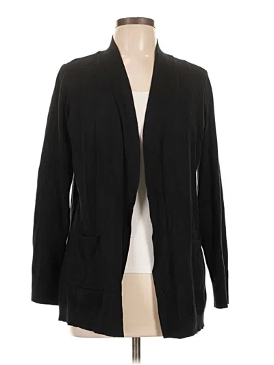Pre-owned Karen Scott Cardigan Sweater In Black