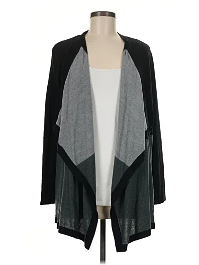 Pre-owned Karen Scott Cardigan Sweater In Black