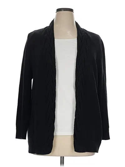 Pre-owned Karen Scott Cardigan Sweater In Black