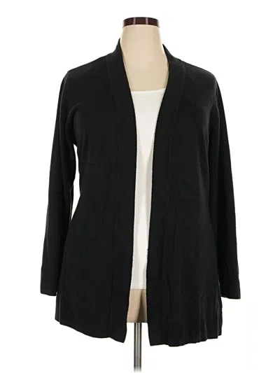 Pre-owned Karen Scott Cardigan Sweater In Black