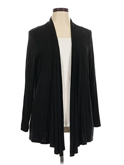 Pre-owned Karen Scott Cardigan Sweater In Black