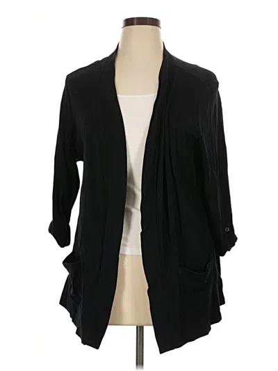 Pre-owned Karen Scott Cardigan Sweater In Black