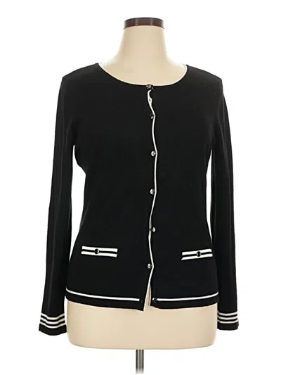 Pre-owned Karen Scott Cardigan Sweater In Black