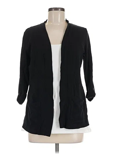 Pre-owned Karen Scott Cardigan Sweater In Black