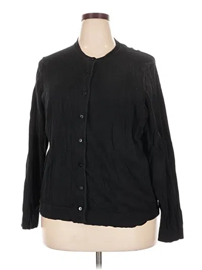 Pre-owned Karen Scott Cardigan Sweater In Black