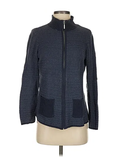 Pre-owned Karen Scott Cardigan Sweater In Blue