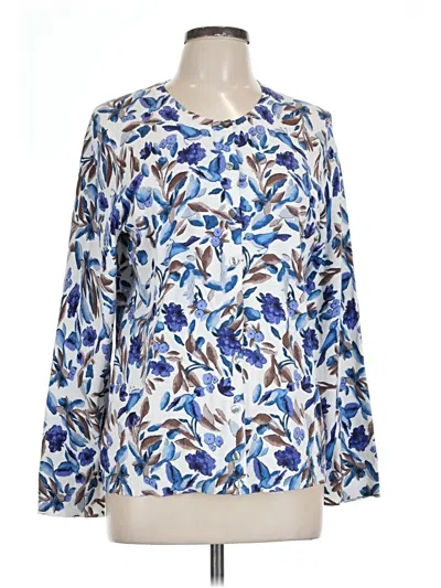 Pre-owned Karen Scott Cardigan Sweater In Blue