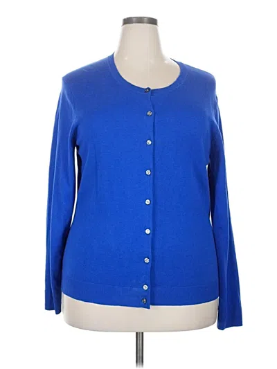 Pre-owned Karen Scott Cardigan Sweater In Blue