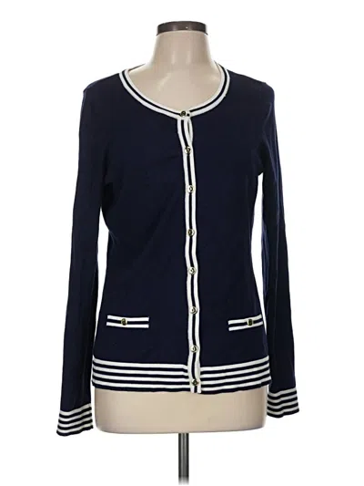 Pre-owned Karen Scott Cardigan Sweater In Blue