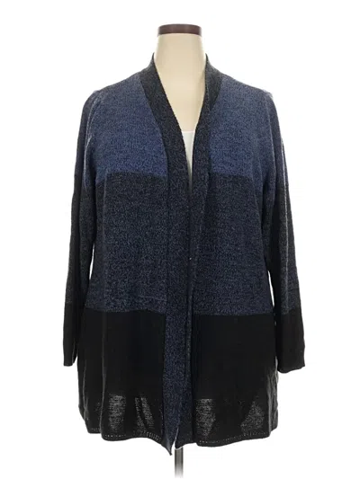 Pre-owned Karen Scott Cardigan Sweater In Blue