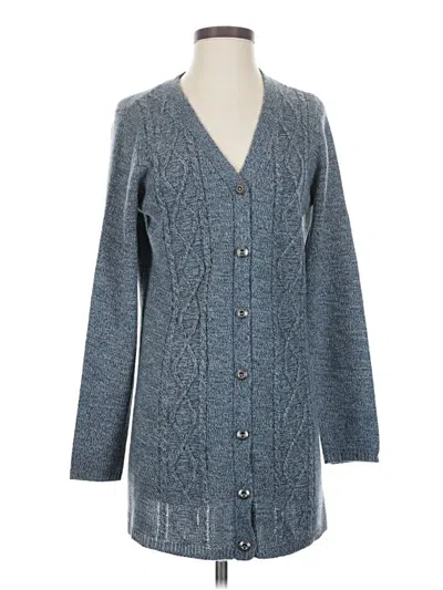 Pre-owned Karen Scott Cardigan Sweater In Blue