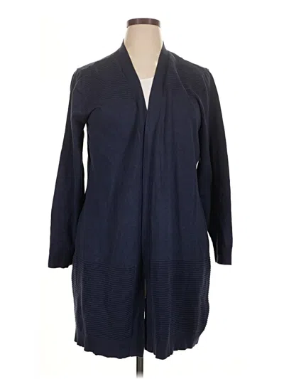 Pre-owned Karen Scott Cardigan Sweater In Blue