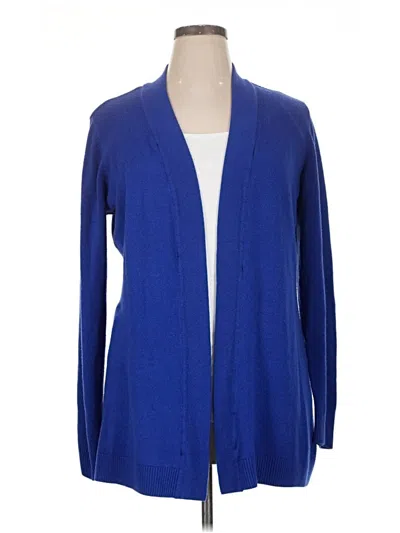 Pre-owned Karen Scott Cardigan Sweater In Blue