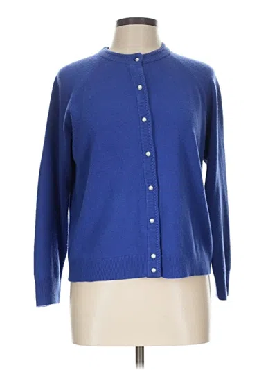 Pre-owned Karen Scott Cardigan Sweater In Blue