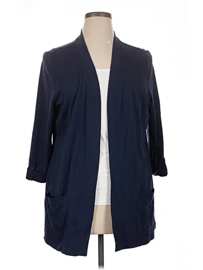Pre-owned Karen Scott Cardigan Sweater In Blue