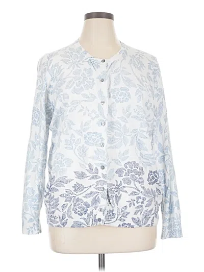 Pre-owned Karen Scott Cardigan Sweater In Blue