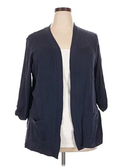Pre-owned Karen Scott Cardigan Sweater In Blue