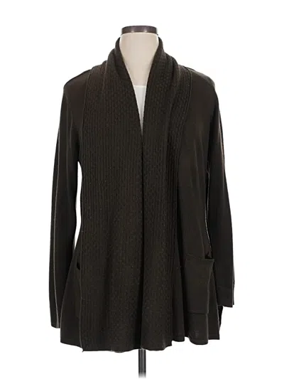 Pre-owned Karen Scott Cardigan Sweater In Brown