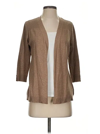 Pre-owned Karen Scott Cardigan Sweater In Brown